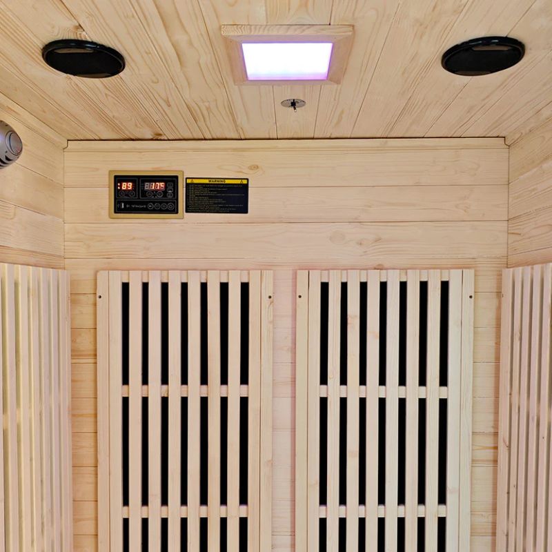 ReGen8 Duo 2 Person Outdoor Infrared Sauna in Natural Colour Ceiling Look