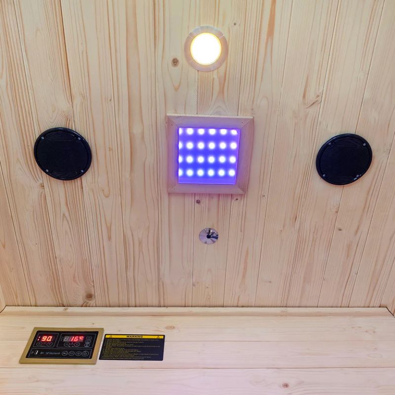ReGen8 Duo 2 Person Outdoor Infrared Sauna in Natural Colour Look of the Lights