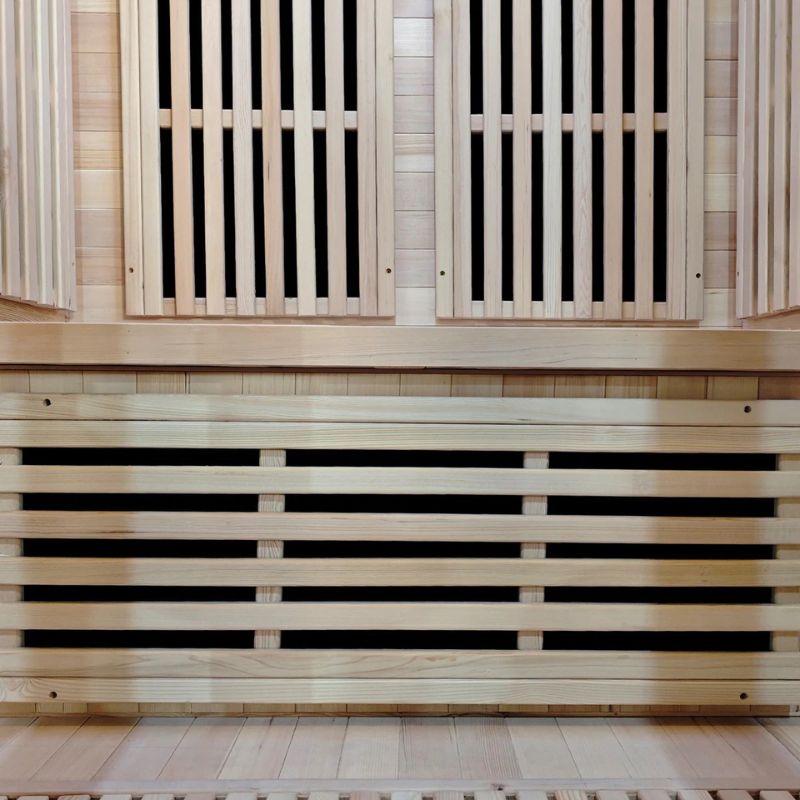 ReGen8 Duo 2 Person White Indoor Infrared Sauna Panels at the bench part look