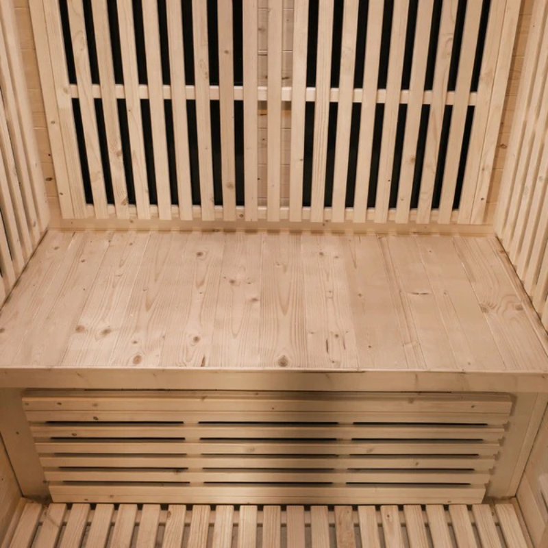 ReGen8 Duo 2 Person Outdoor Infrared Sauna Bench Inside Look