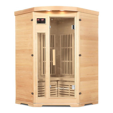 ReGen8 Duo Corner 2 Person Natural Infrared Sauna Front View