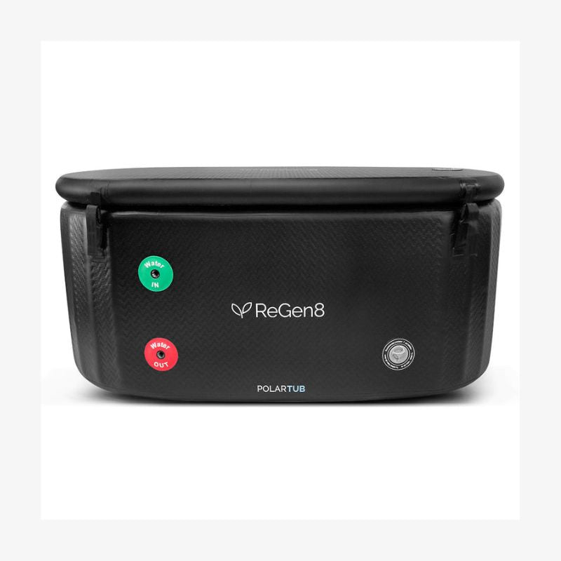 ReGen8 PolarTub Cold Plunge Portable Ice Bath in Black Colour Back Front View