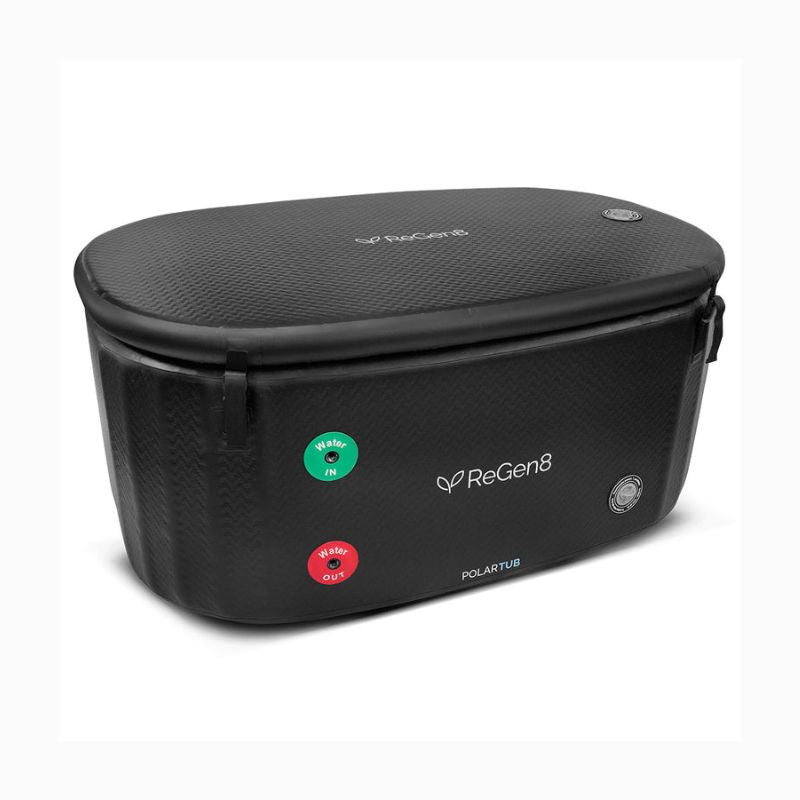 ReGen8 PolarTub Cold Plunge Portable Ice Bath In Black Colour Back Top Front View