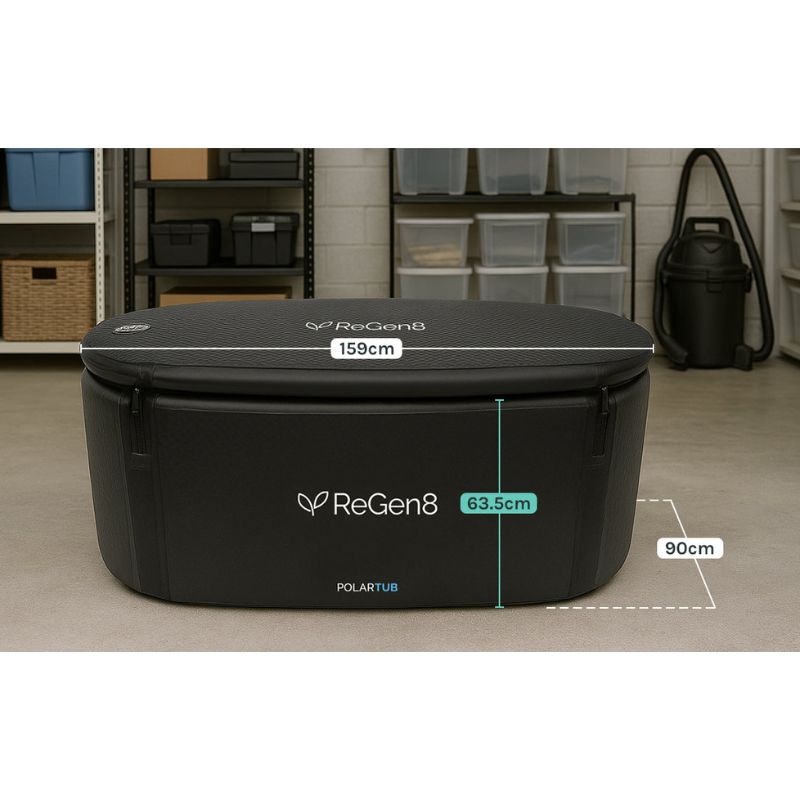 ReGen8 PolarTub Cold Plunge Portable Ice Bath in Black Colour Dimensions