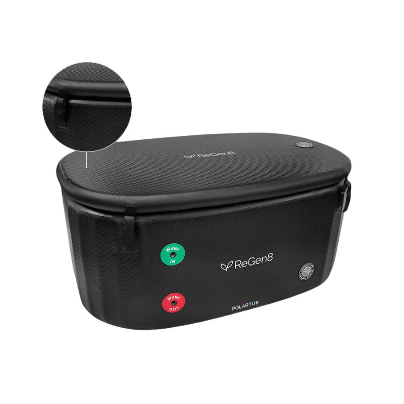 ReGen8 PolarTub Cold Plunge Portable Ice Bath in Black Colour with the look of its back