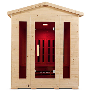 ReGen8 Quadro 4 Person Outdoor Infrared Sauna Front View