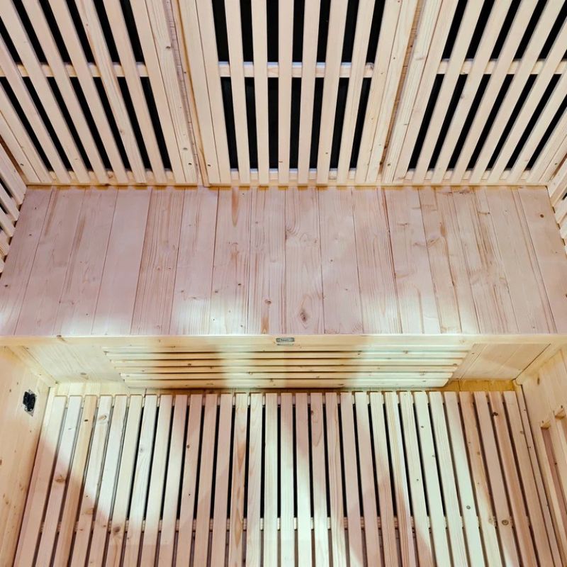 ReGen8 Trio 3 Person Outdoor Infrared Sauna Bench Inside Look