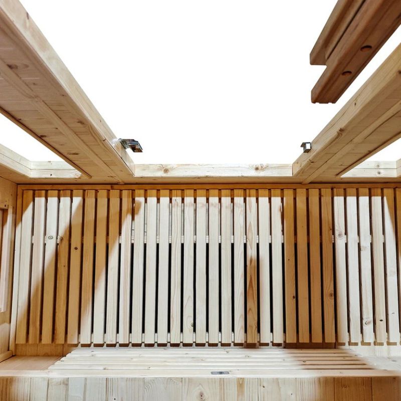ReGen8 Trio 3 Person Outdoor Infrared Sauna Inside Look Bird's Eye View