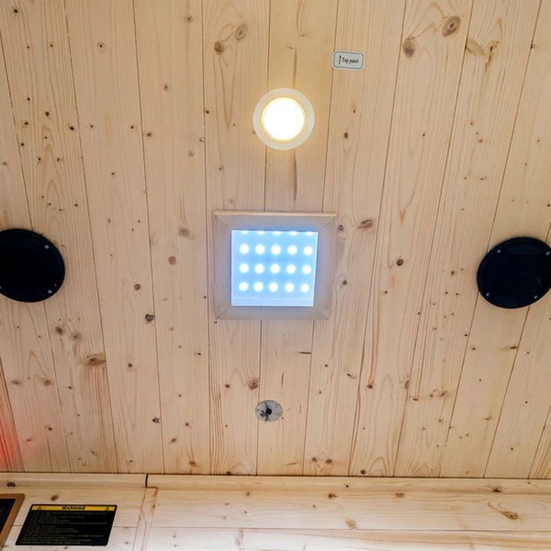 ReGen8 Trio 3 Person Outdoor Infrared Sauna Lights Look Inside