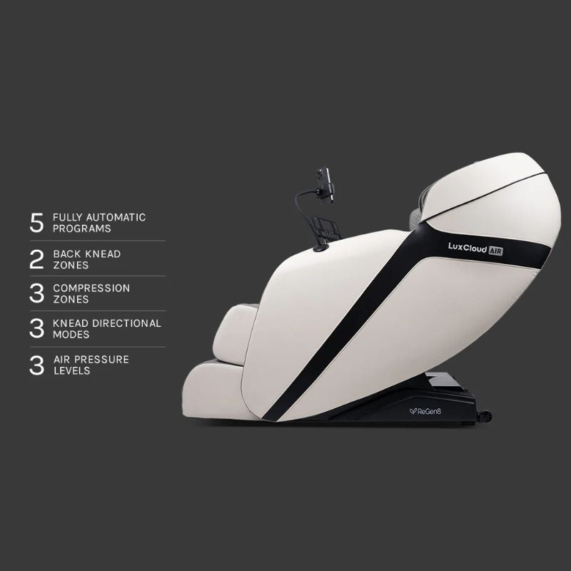 Regen8 LuxCloud Air Zero Gravity Heated Massage Chair Programs