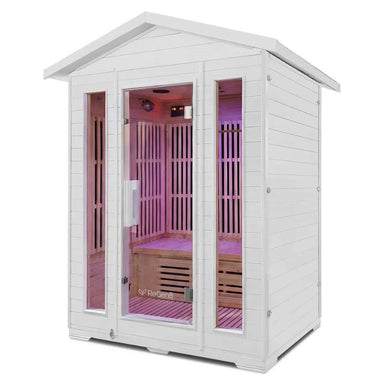 Regen8 Trio 3 Person White Outdoor Infrared Sauna Right Side View