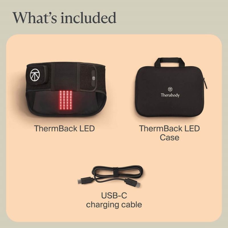 Therabody ThermBack LED Lower Back Wrap items included