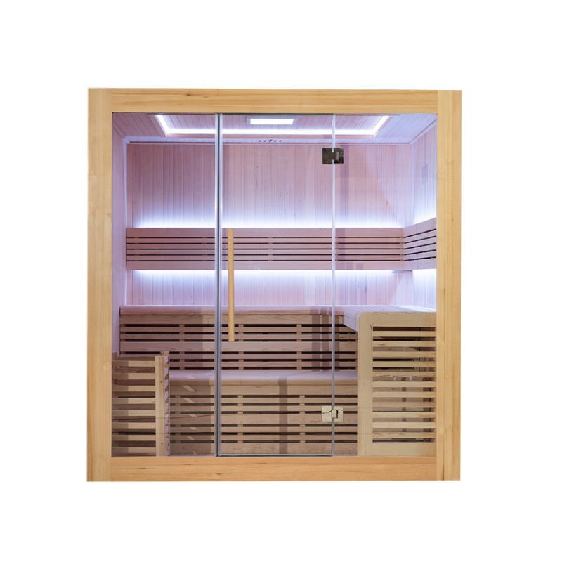 Whyric Terra 6 Person Traditional Sauna Front View with White LED