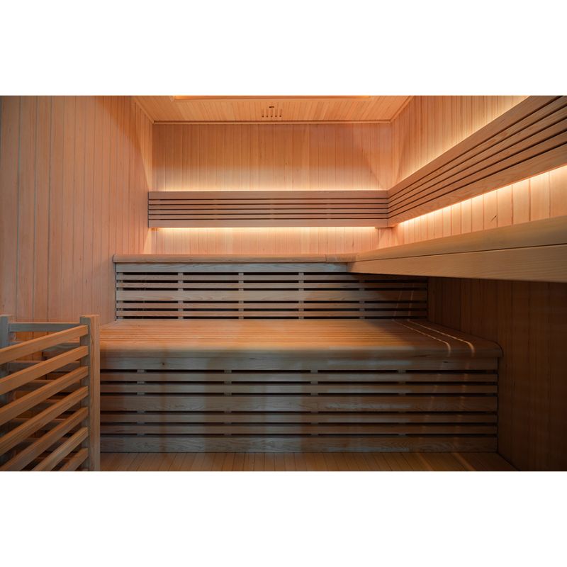Whyric Terra 6 Person Traditional Sauna Complete Look of the Bench Inside