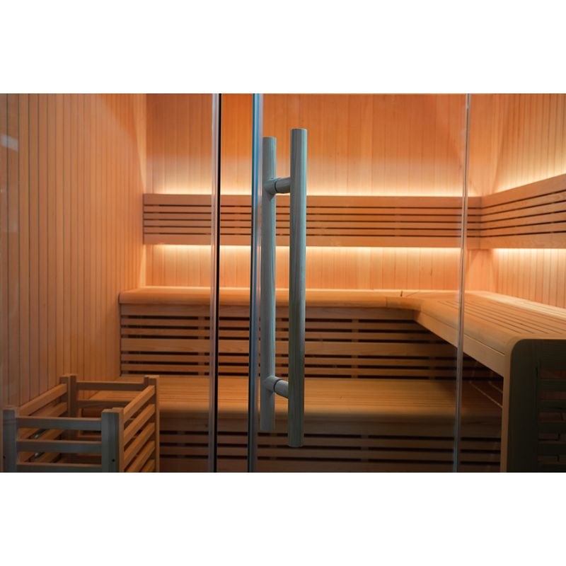 Whyric Terra 6 Person Traditional Sauna Closer Look of the Door Outside
