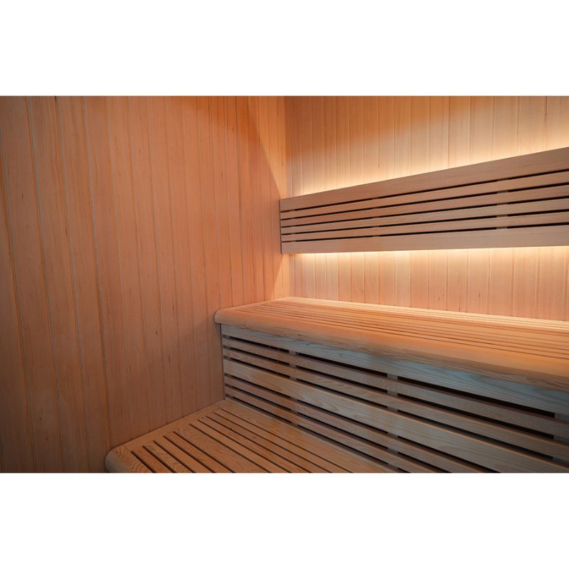 Whyric Terra 6 Person Traditional Sauna Side View Look of the Bench Inside