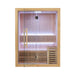 Whyric Vanta 4 Person Traditional Sauna Front Complete Look with Pink Light On