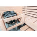Whyric Vanta 4 Person Traditional Sauna Look of the 6kw Harvia Vega Heater Placed Inside