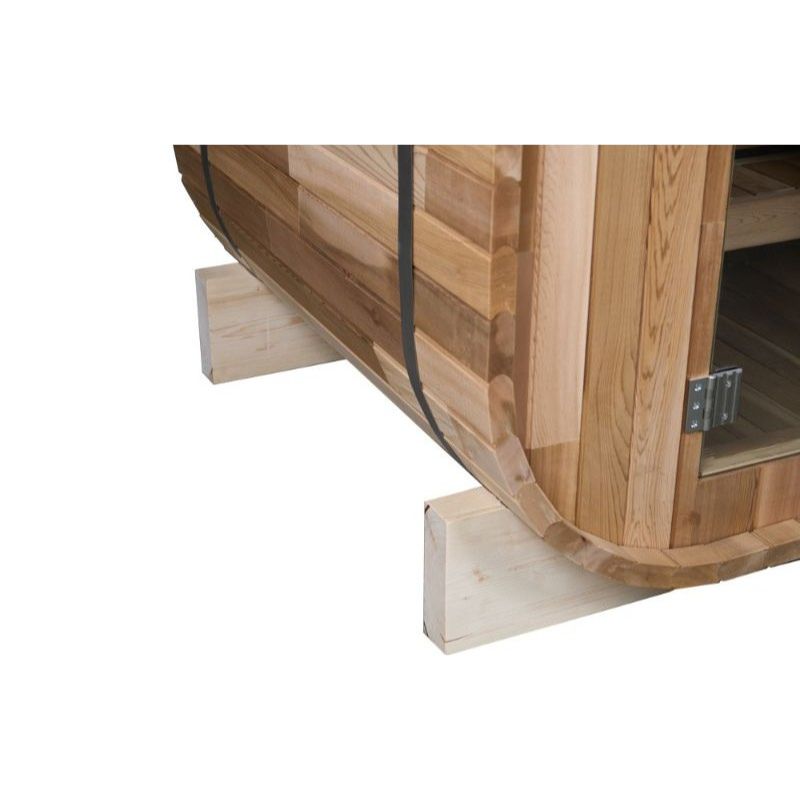 Whyric Wellness 1 Person Mini Traditional Sauna Closer Look at the Feet of the Sauna