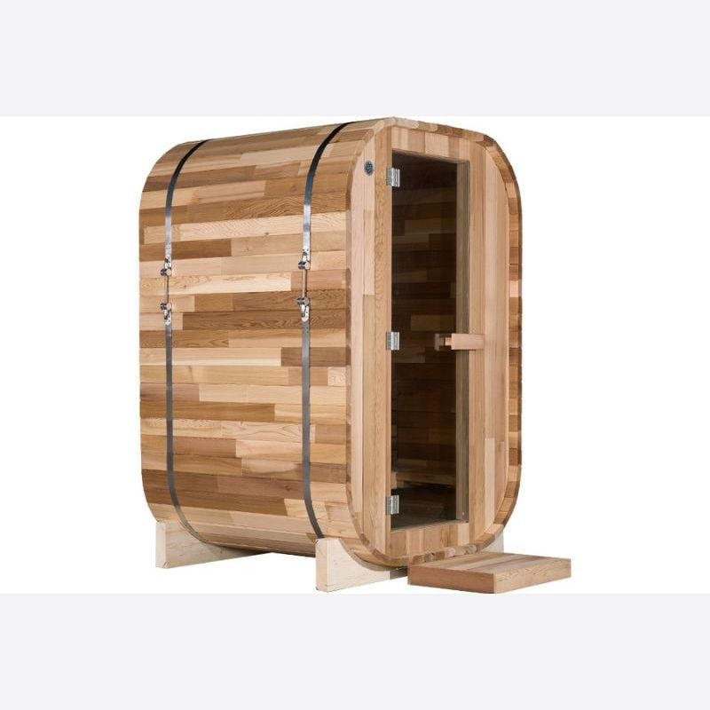 Whyric Wellness 1 Person Mini Traditional Sauna Front Left Side View With Door Closed