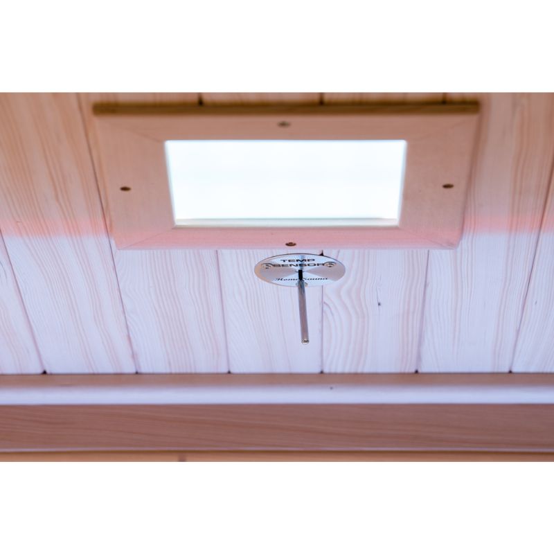 Whyric Wellness 2 Person Hemlock Infrared Sauna Closer Look of the Ceiling Light