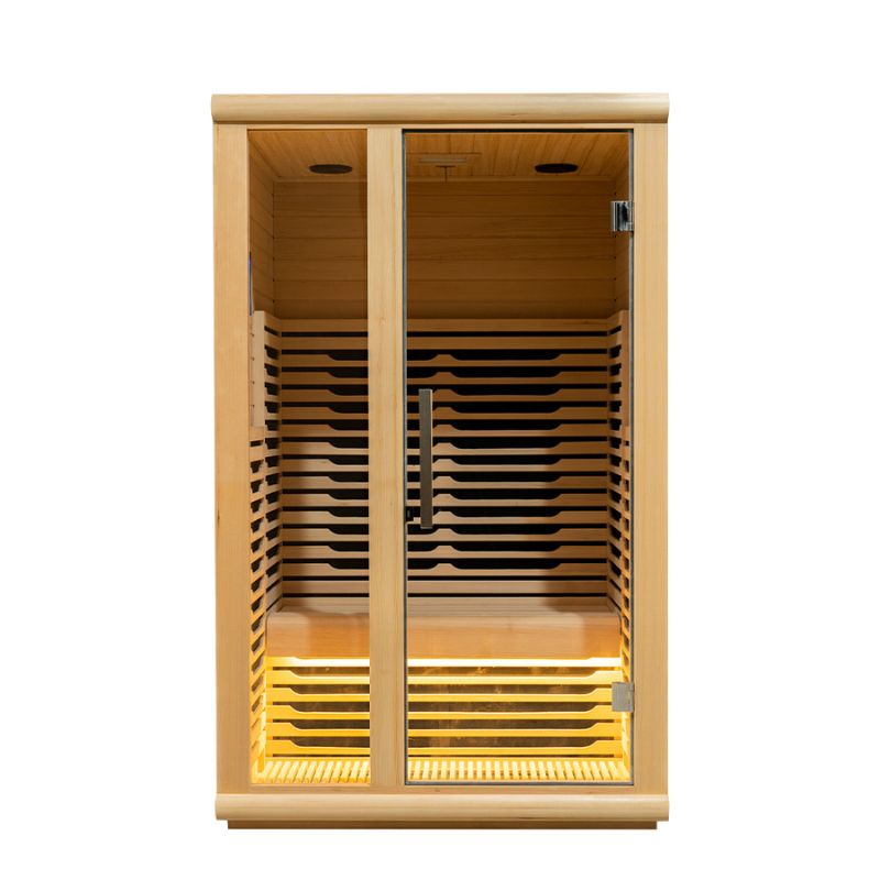 Whyric Wellness 2 Person Hemlock Infrared Sauna With Off Lights