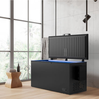 chest freezer cold plunge in black colour indoor