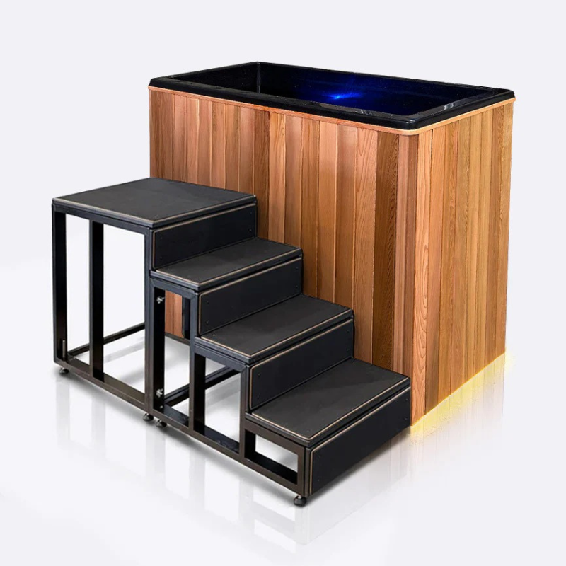 iCoolSport MiPod Pro Cedar Hot Plunge Pool with External Stairs