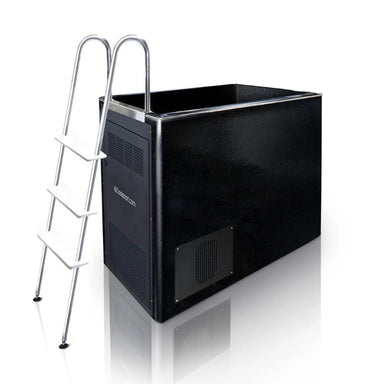 iCoolsport MiPod Pro Ladder attached to black ice bath