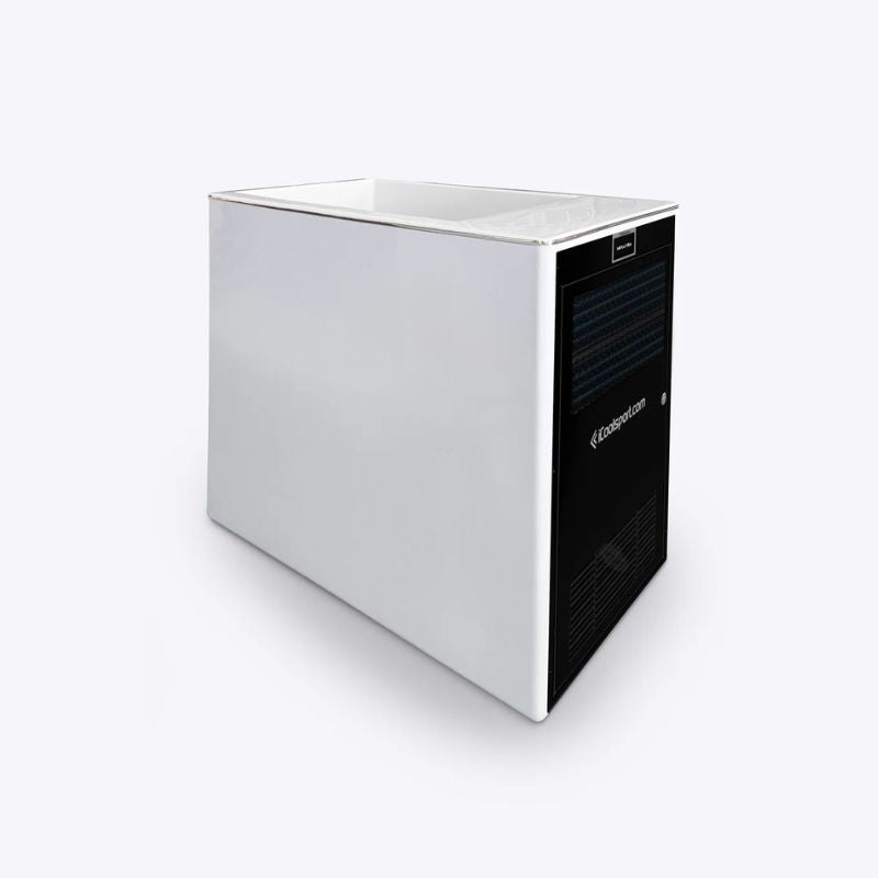 iCoolsport MiPod Elite Ice Bath without External Turbo Mini Chiller and stairs in white colour left view
