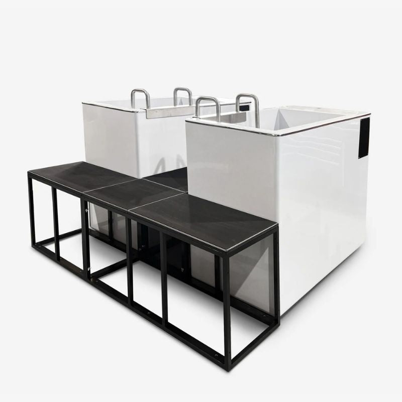 iCoolsport MiPod Ice Bath Rear Platform Complete Look with 2 Baths