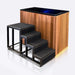 iCoolsport MiPod Pro Cedar with External Turbo Chiller Look of the bath and stair without the chiller