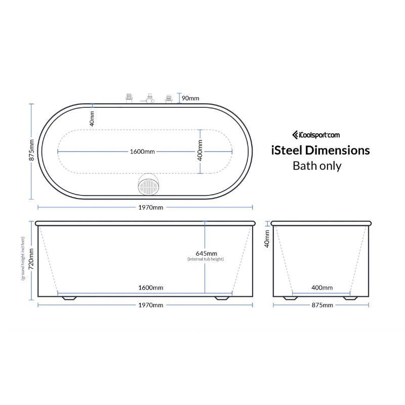 iCoolsportiSteelStainlessSteelandCedarColdPlungewithRemoteTurboMiniChillerDimensions